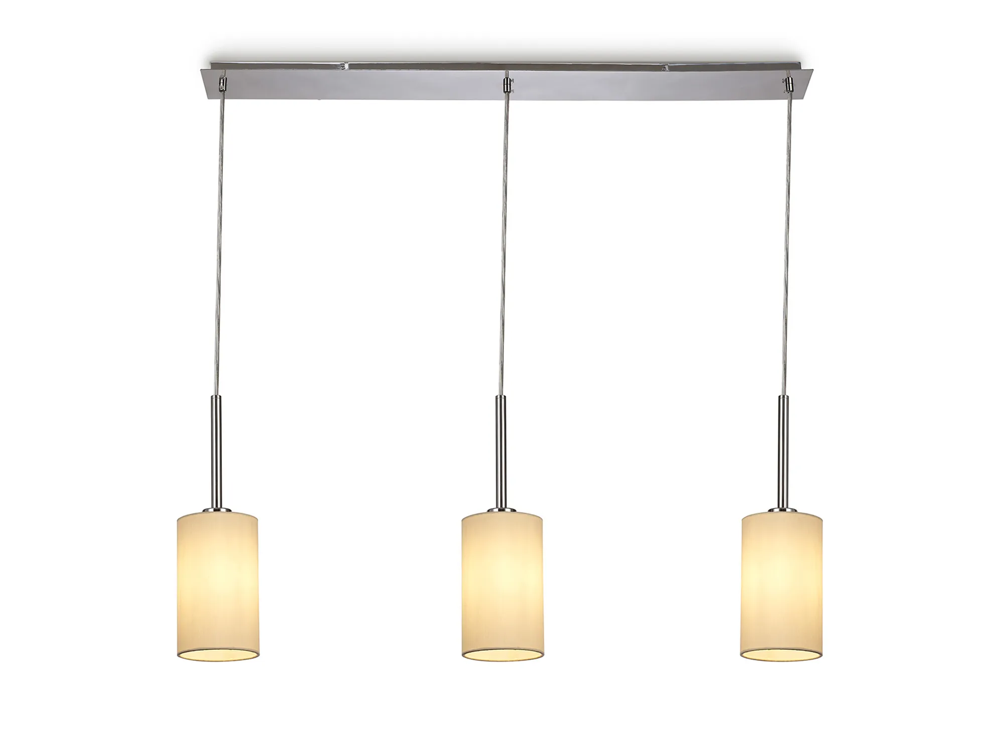 Baymont 12cm Shade 3 Light Pendant Polished Chrome; Ivory Pearl